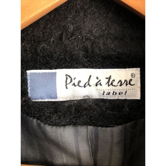 Pied a Terre Vintage Women's Overcoat Mohair & Wool Black Winter Coat Sz 12 - Picture 6 of 11